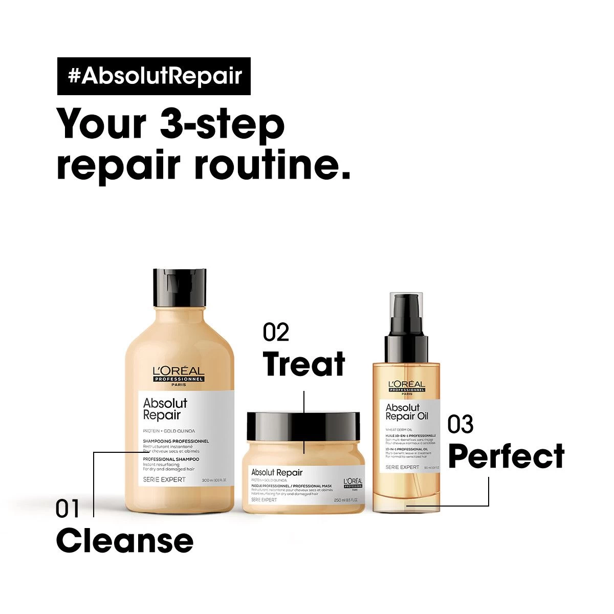 L'Oreal L'Oréal Serie Expert Absolut Repair Gold Shampoo 500ml - Afbeelding 3