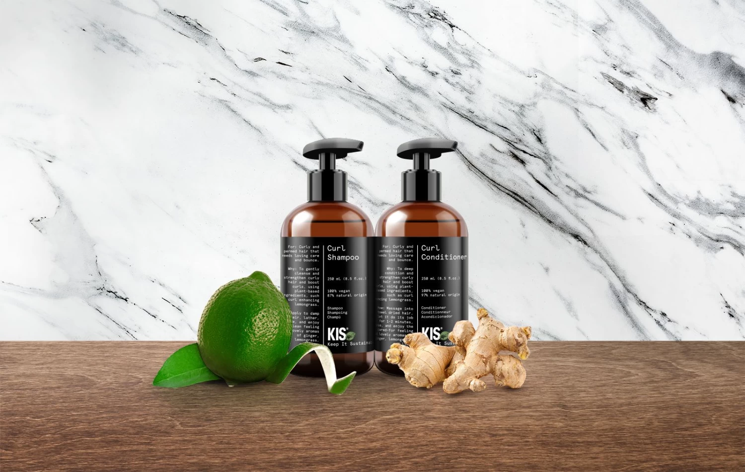 KIS Green Curl Shampoo 1000ml - Afbeelding 2